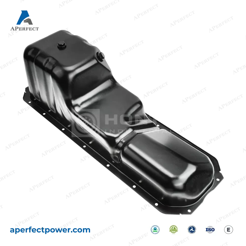 Aperfect oil pan 300580691 International DT466 MaxxForce angled view