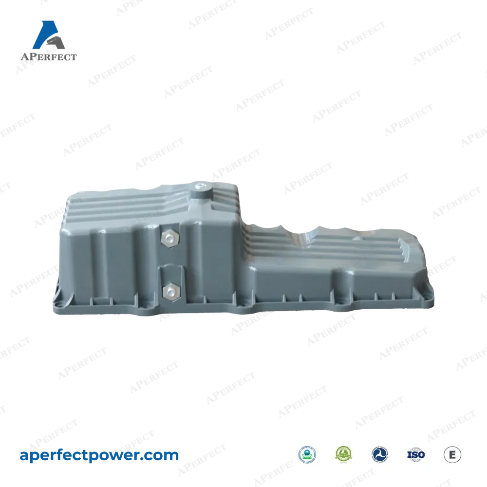 Aperfect oil pan 23522283 Detroit Series 60 rear sump angled view